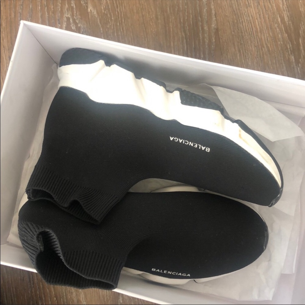Black balenciaga race trainers